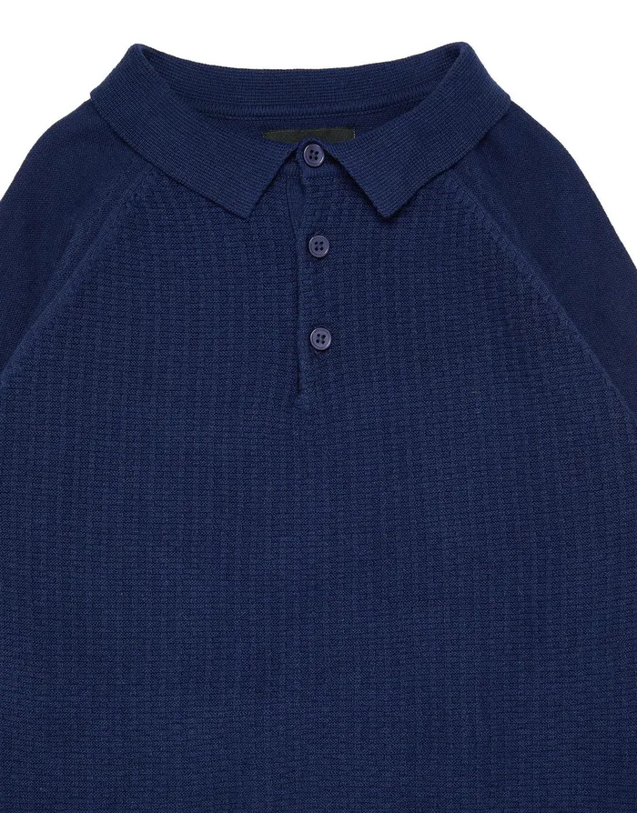 Boys Navy Knitted Polo Jumper Navy Threadbare Knitwear Boys Navy Knitted Polo Jumper Navy Threadbare Knitwear
