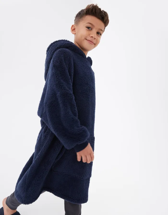 Boys Navy Oversized Longline Hoodie Navy Threadbare Hoodies Boys Navy Oversized Longline Hoodie Navy Threadbare Hoodies