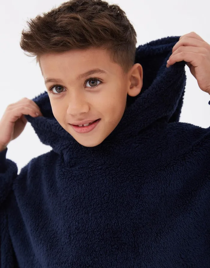 Boys Navy Oversized Longline Hoodie Navy Threadbare Hoodies Boys Navy Oversized Longline Hoodie Navy Threadbare Hoodies