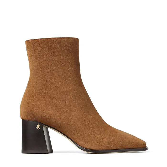 Bryelle 65 Clove Suede Block Heel Ankle Boots With Jc Emblem Clove Women JIMMY CHOO Boots Bryelle 65 Clove Suede Block Heel Ankle Boots With Jc Emblem Clove Women JIMMY CHOO Boots