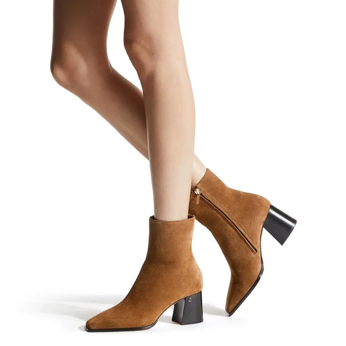 Bryelle 65 Clove Suede Block Heel Ankle Boots With Jc Emblem Clove Women JIMMY CHOO Boots