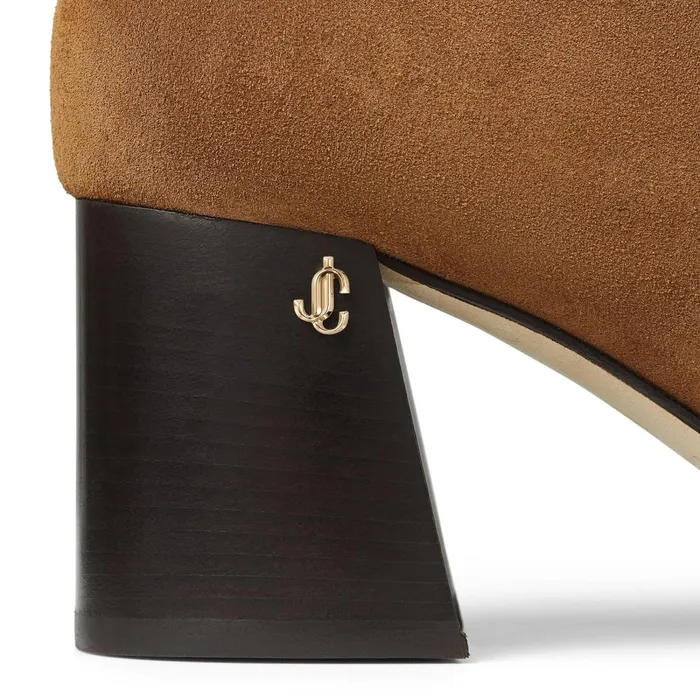 Bryelle 65 Clove Suede Block Heel Ankle Boots With Jc Emblem Clove Women JIMMY CHOO Boots