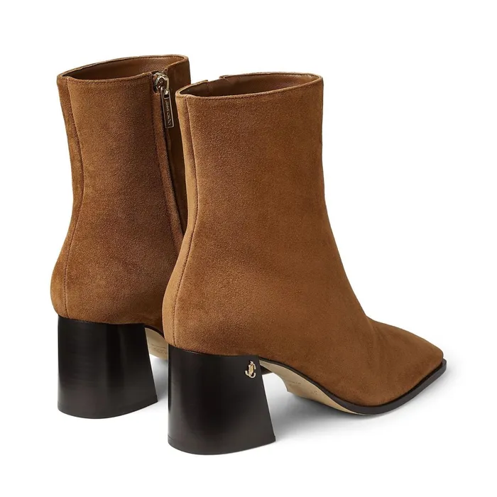 Bryelle 65 Clove Suede Block Heel Ankle Boots With Jc Emblem Clove Women JIMMY CHOO Boots