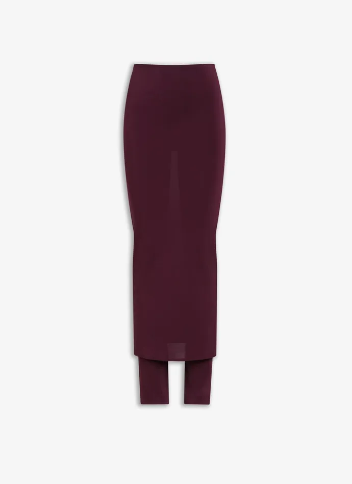 Burgundy FLUID SKIRT PANTS Women Alaa Pants and Shorts
