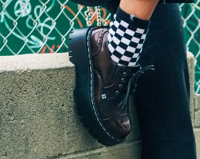 Burgundy RubOff Double Decker Brogue Men TUK Shoes Vegan Burgundy RubOff Double Decker Brogue Men TUK Shoes Vegan