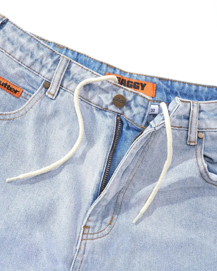 Butter Goods Baggy Denim Jeans Light Blue Men Pants Butter Goods Baggy Denim Jeans Light Blue Men Pants