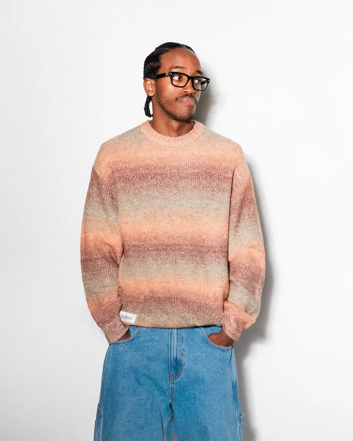 Butter Goods Beams Knit Sweater Ochre Men Fleece