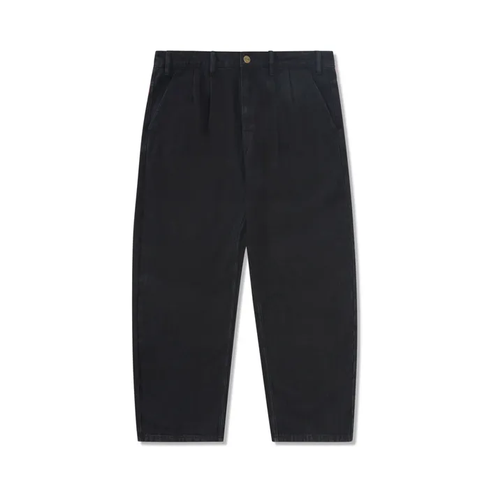 Butter Goods Blue Note Pleated Denim Jeans Washed Black Men Pants