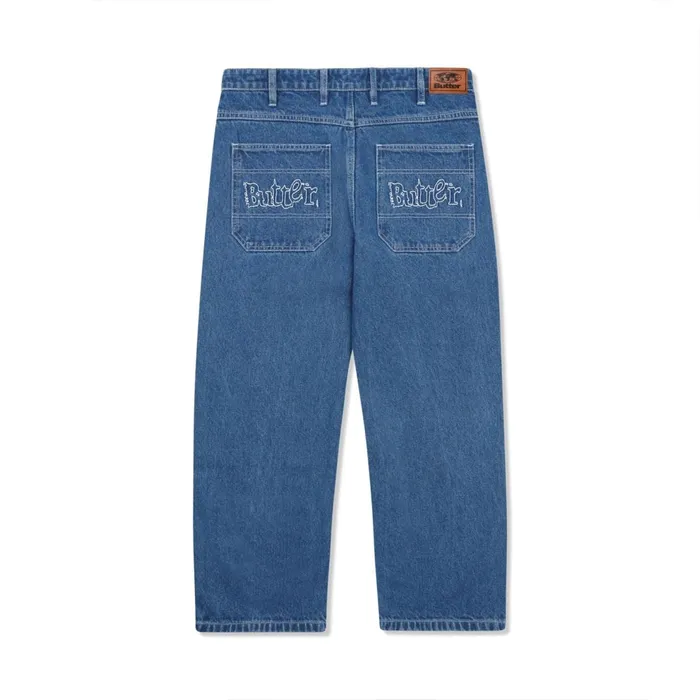 Butter Goods Breakdown Relaxed Denim Jeans Solid Blue Men Pants