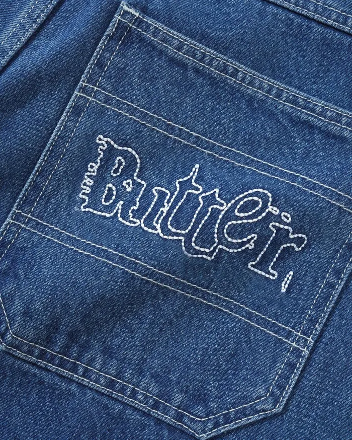 Butter Goods Breakdown Relaxed Denim Jeans Solid Blue Men Pants