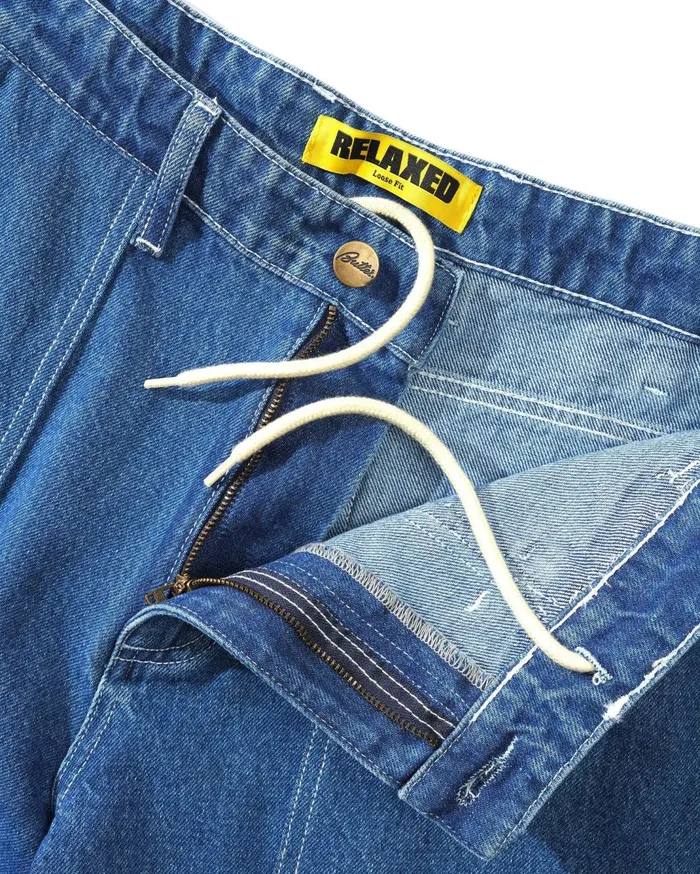 Butter Goods Breakdown Relaxed Denim Jeans Solid Blue Men Pants