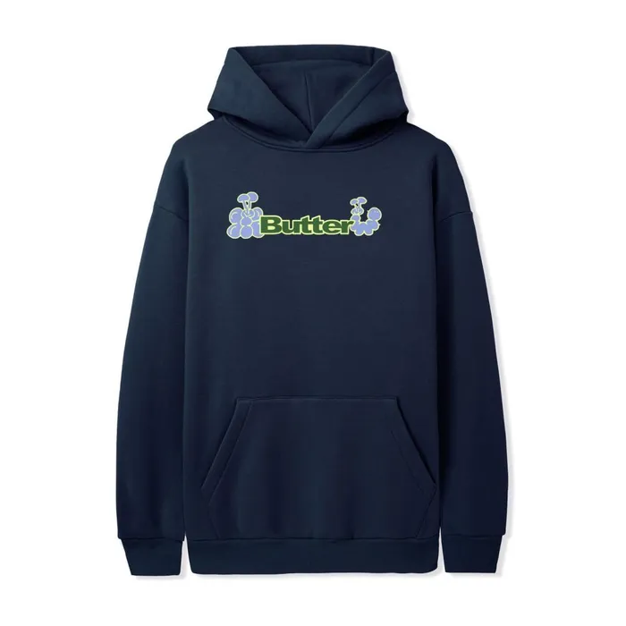Butter Goods Bugs Logo Pullover Hood Navy Men Fleece