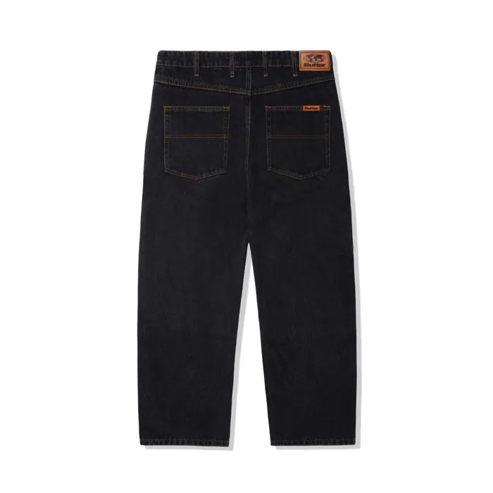 Butter Goods Core Denim Men Relaxed Denim Jeans Washed Black Butter Goods Core Denim Men Relaxed Denim Jeans Washed Black