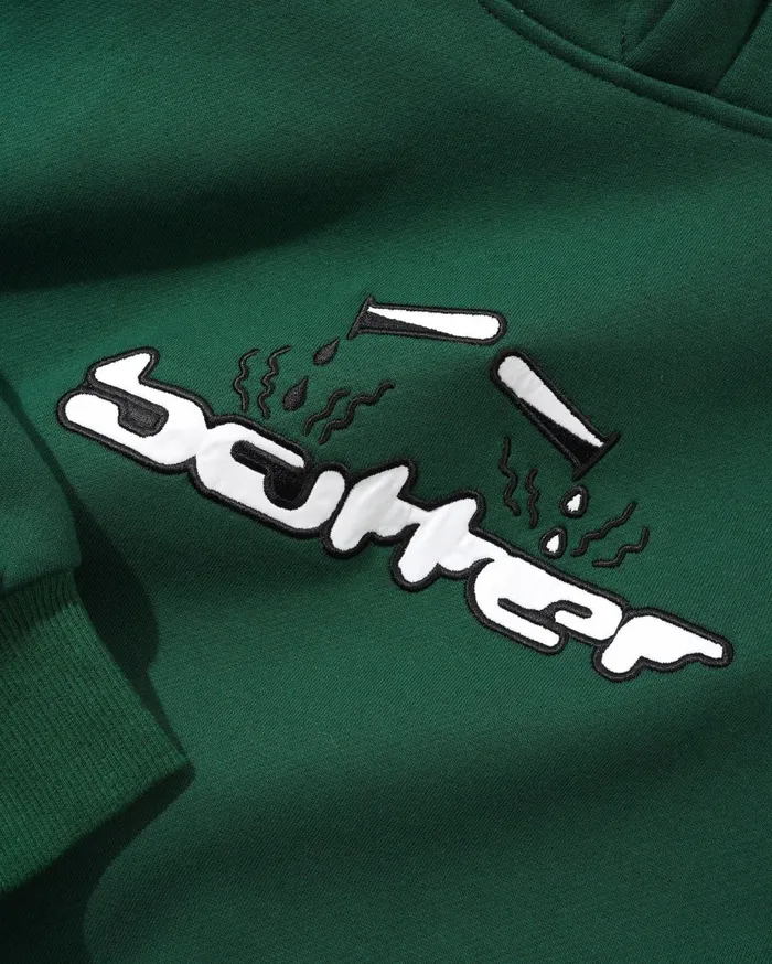 Butter Goods Corrosive Applique Pullover Hood Forest Green Men Fleece