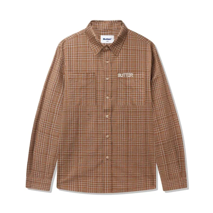 Butter Goods Equipt Plaid Shirt Oak Men Shirts