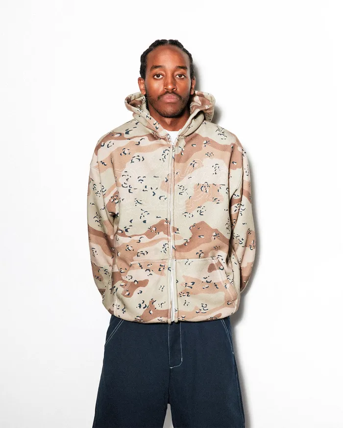 Butter Goods Fleece Men Breakdown ZipThru Hood Desert Camo