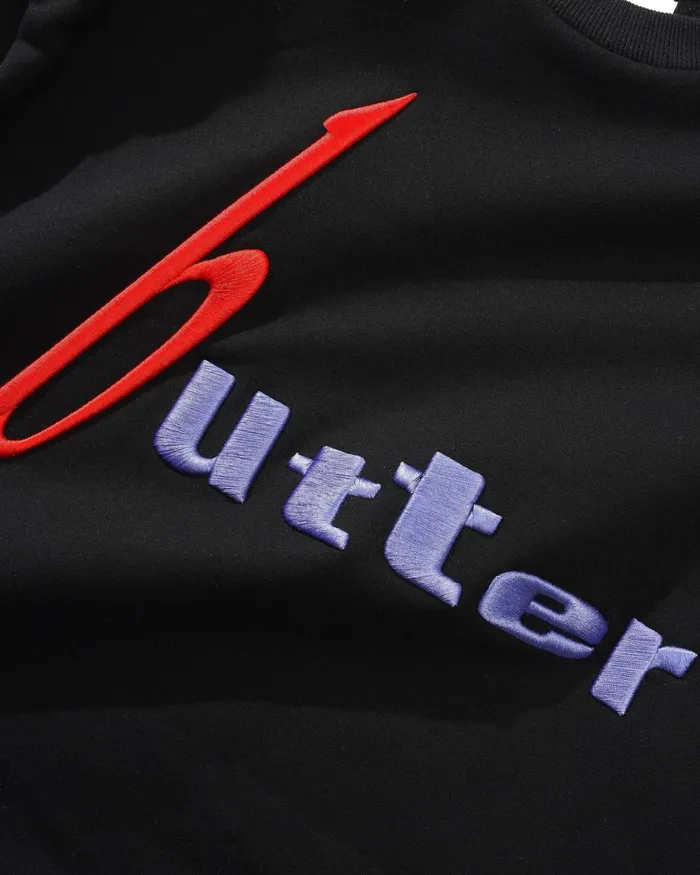 Butter Goods Fleece Men Device Crewneck Black Butter Goods Fleece Men Device Crewneck Black