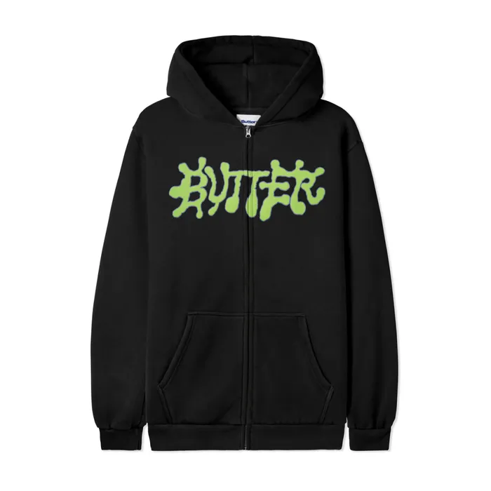 Butter Goods Fleece Men Ink ZipThru Hood Black