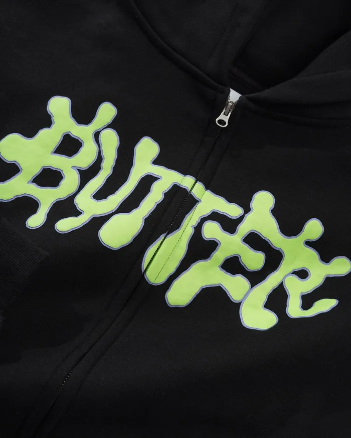 Butter Goods Fleece Men Ink ZipThru Hood Black Butter Goods Fleece Men Ink ZipThru Hood Black