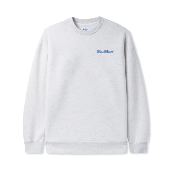 Butter Goods Fleece Men Internationale Embroidered Crewneck Ash