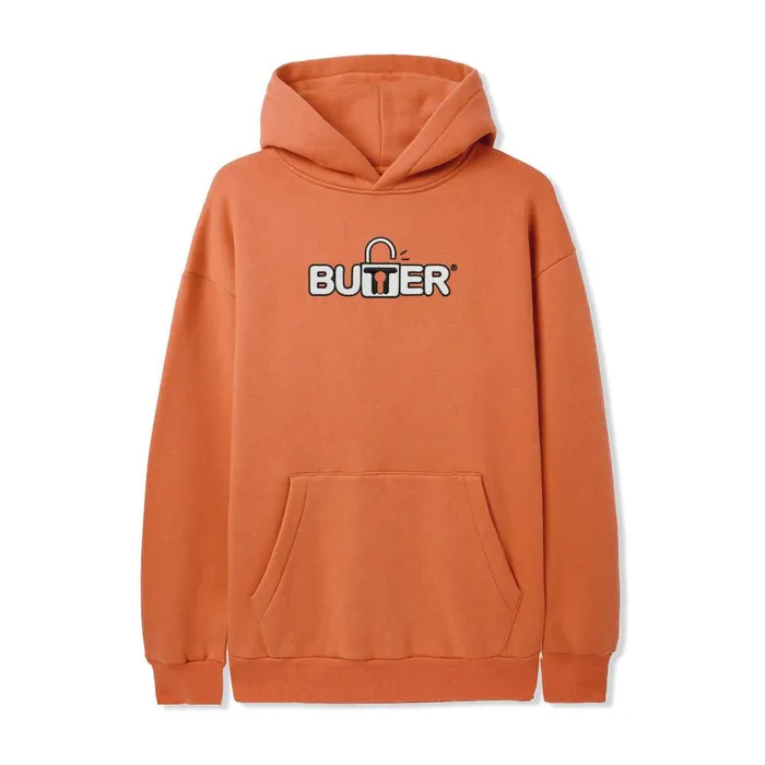 Butter Goods Fleece Men Lock Pullover Hood Washed Orange
