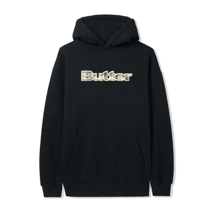 Butter Goods Fleece Men Plaid Applique Pullover Hood Black
