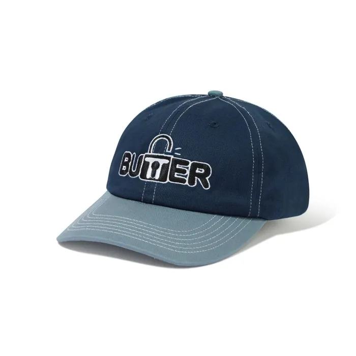 Butter Goods Hats Men Lock 6 Panel Cap Navy Ocean