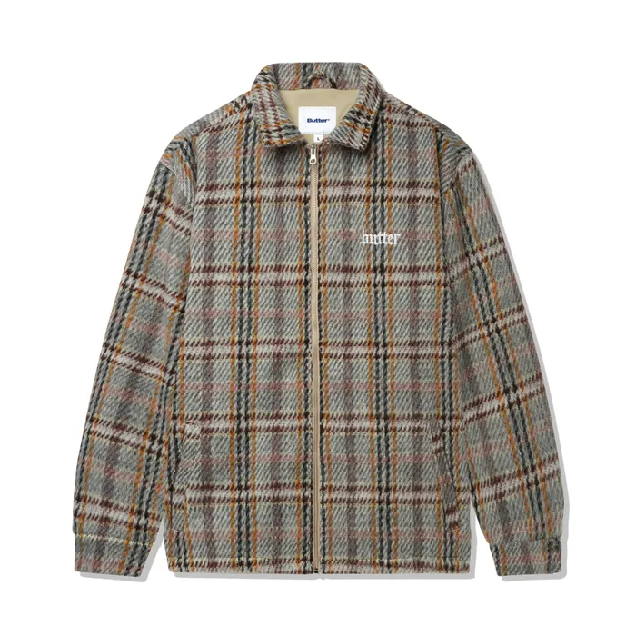 Butter Goods Jackets Men Heavy Plaid Jacket Burgundy Blush Gold