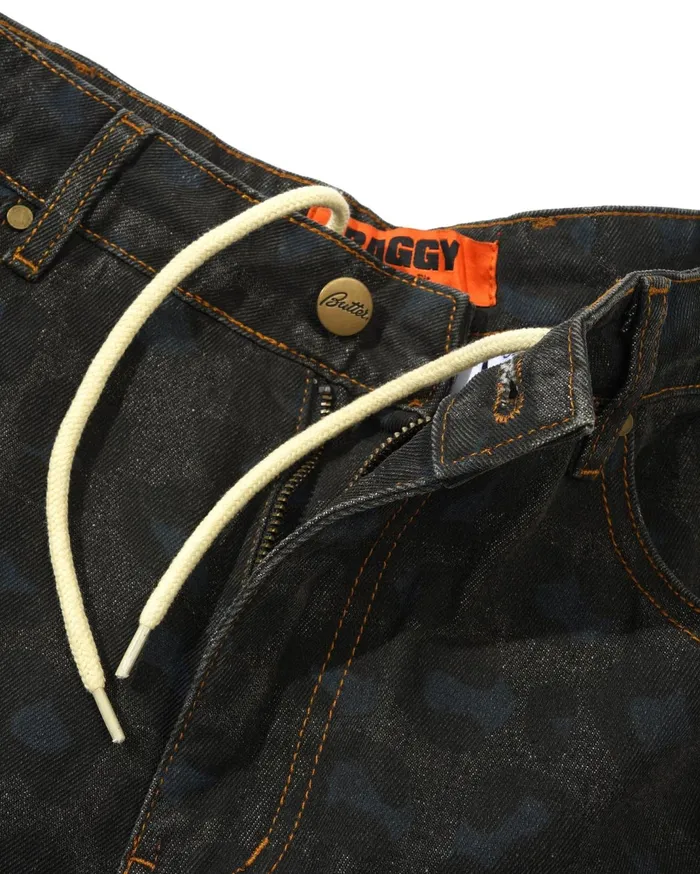 Butter Goods Leopard Denim Jeans Black Men Pants Butter Goods Leopard Denim Jeans Black Men Pants
