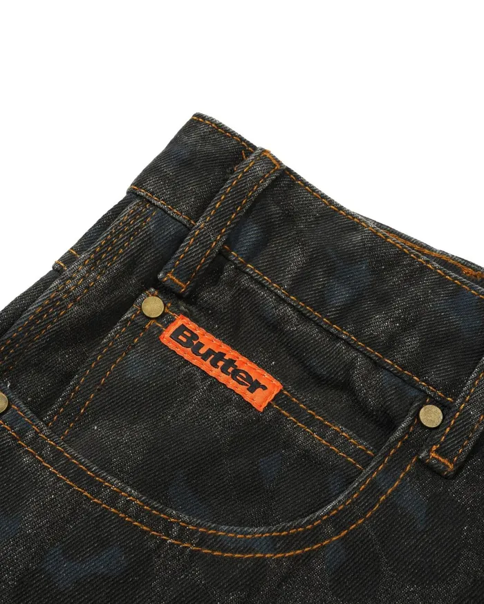 Butter Goods Leopard Denim Jeans Black Men Pants Butter Goods Leopard Denim Jeans Black Men Pants
