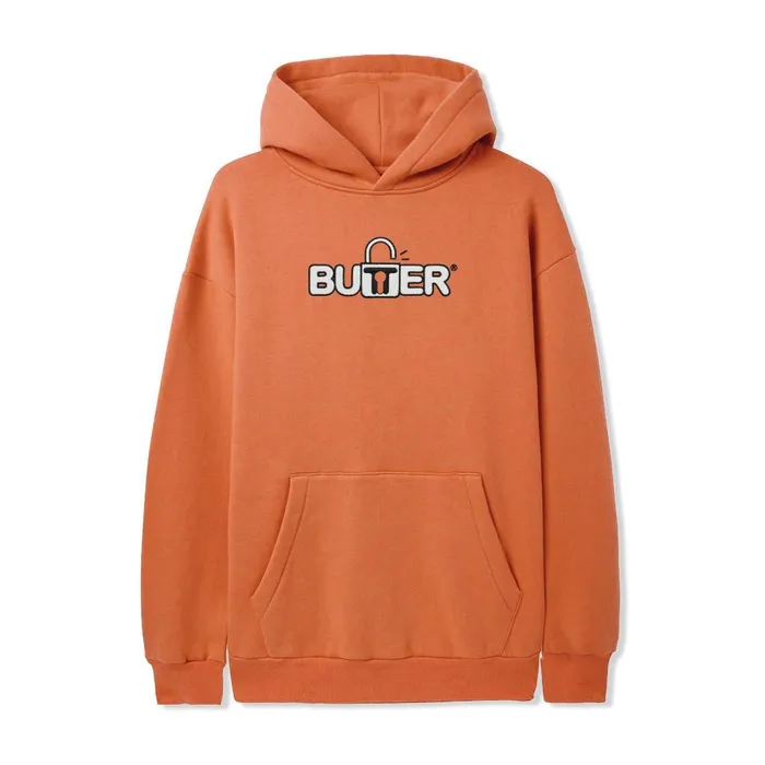 Butter Goods Lock Pullover Hood Washed Orange Men Fleece