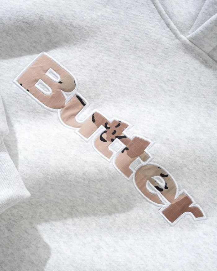 Butter Goods Logo Camo Applique Pullover Hood Ash Men Fleece Butter Goods Logo Camo Applique Pullover Hood Ash Men Fleece
