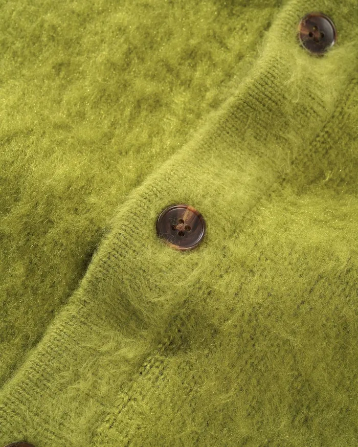 Butter Goods Mohair Button Up Knitted Shirt Moss Men Fleece Butter Goods Mohair Button Up Knitted Shirt Moss Men Fleece