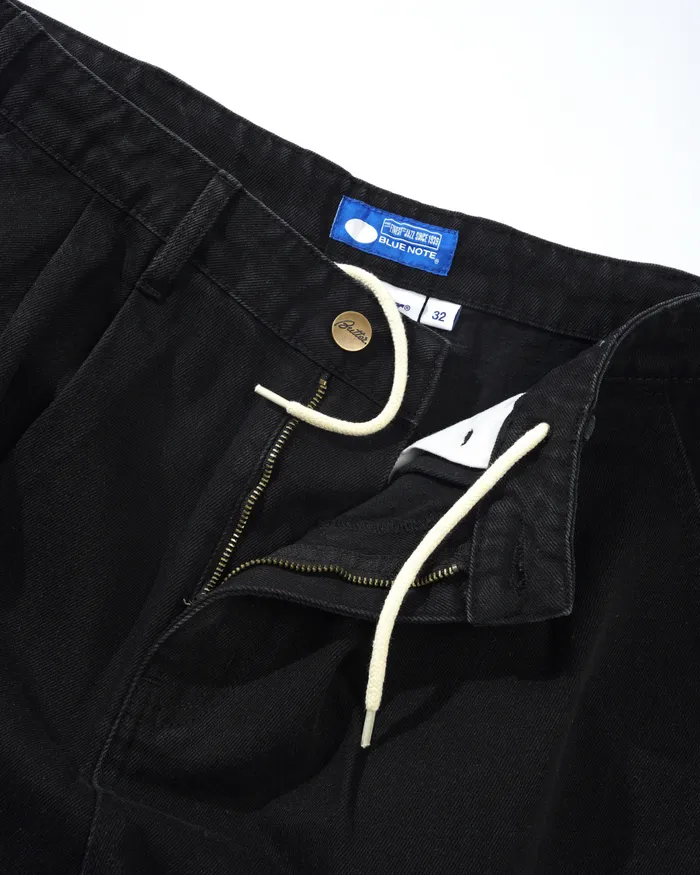 Butter Goods Pants Men Blue Note Pleated Denim Jeans Washed Black Butter Goods Pants Men Blue Note Pleated Denim Jeans Washed Black
