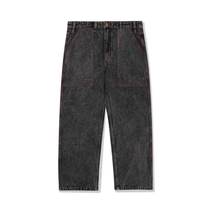 Butter Goods Pants Men Breakdown Relaxed Denim Jeans Acid Wash Black