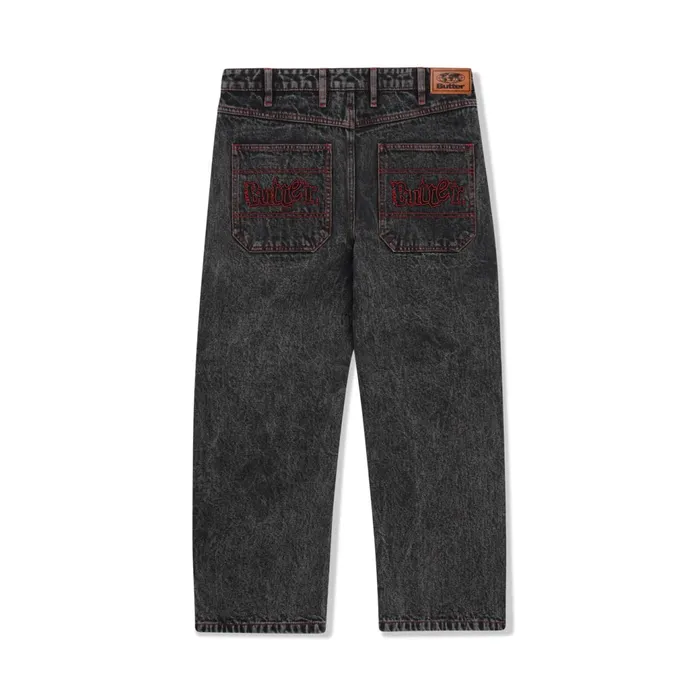 Butter Goods Pants Men Breakdown Relaxed Denim Jeans Acid Wash Black Butter Goods Pants Men Breakdown Relaxed Denim Jeans Acid Wash Black