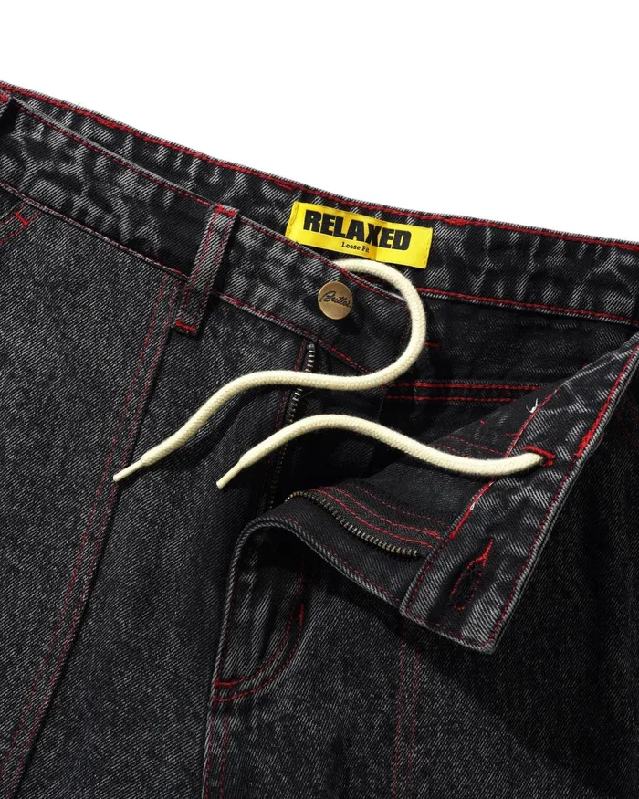 Butter Goods Pants Men Breakdown Relaxed Denim Jeans Acid Wash Black Butter Goods Pants Men Breakdown Relaxed Denim Jeans Acid Wash Black