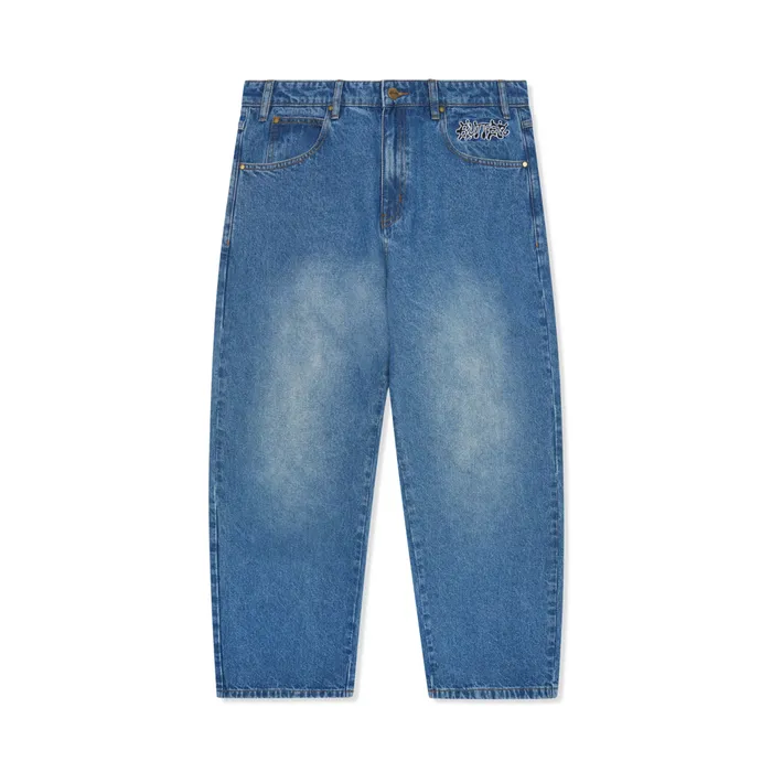 Butter Goods Pants Men Ink Denim Jeans Worn Blue