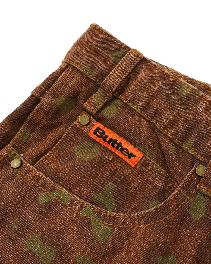 Butter Goods Pants Men Leopard Denim Jeans Rust Butter Goods Pants Men Leopard Denim Jeans Rust