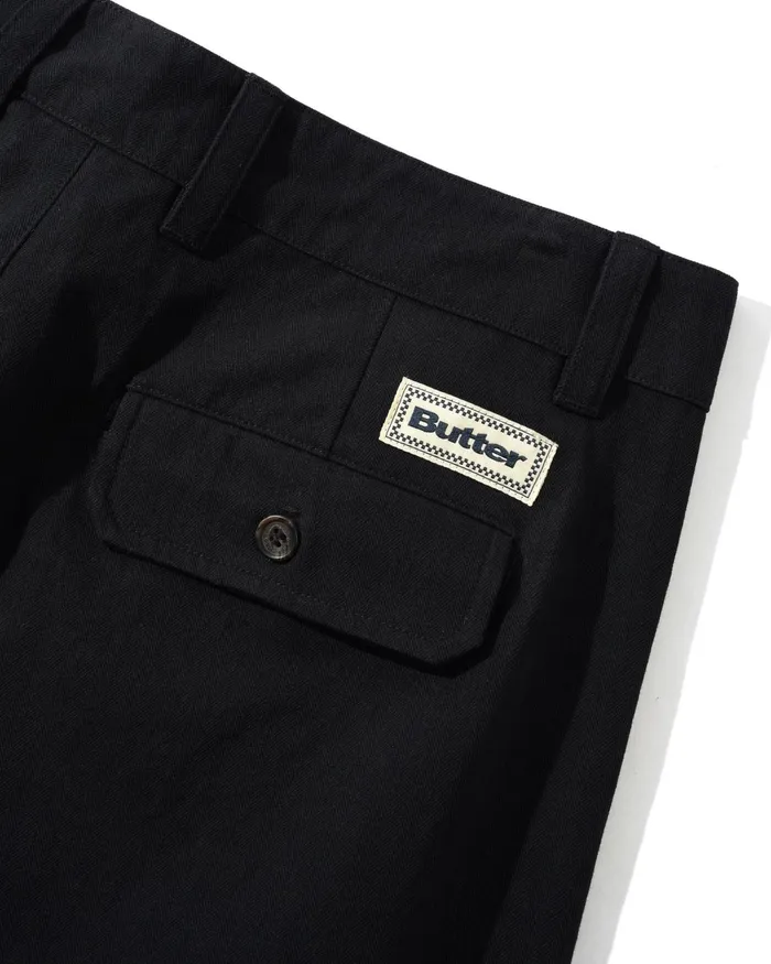 Butter Goods Pants Men Pleated Trousers Black