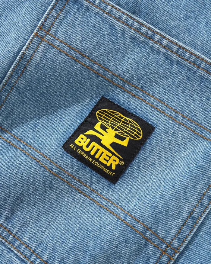Butter Goods Patch Pocket Denim Jeans Washed Indigo Men Pants Butter Goods Patch Pocket Denim Jeans Washed Indigo Men Pants