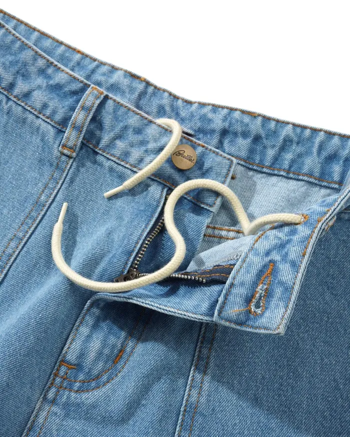 Butter Goods Patch Pocket Denim Jeans Washed Indigo Men Pants Butter Goods Patch Pocket Denim Jeans Washed Indigo Men Pants