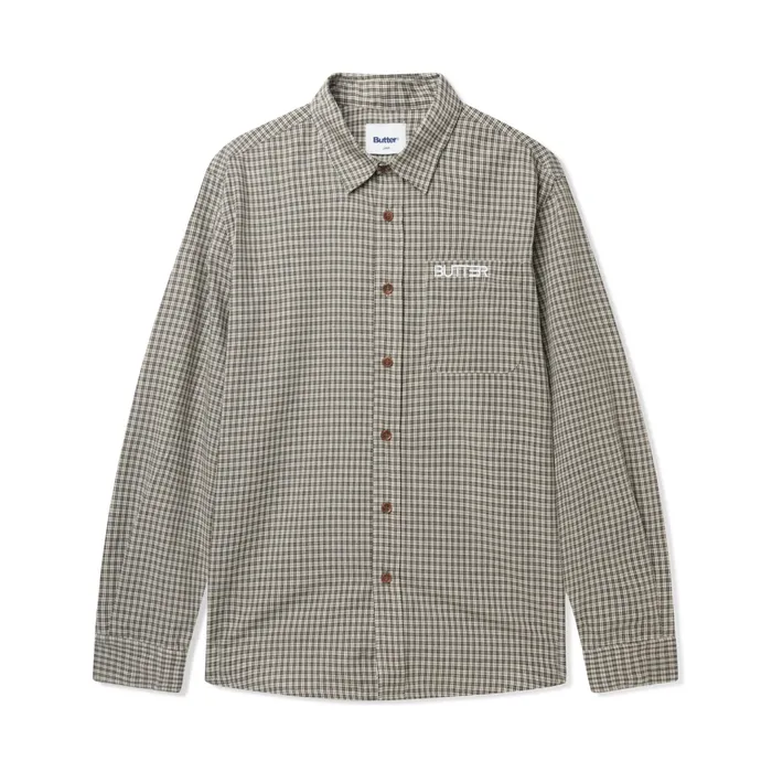 Butter Goods Plaid LS Shirt Black Men Shirts