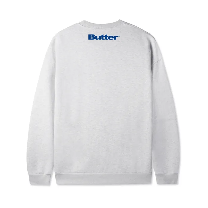 Butter Goods Records Logo Felt Applique Crewneck Ash Men Fleece Butter Goods Records Logo Felt Applique Crewneck Ash Men Fleece