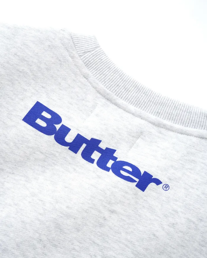 Butter Goods Records Logo Felt Applique Crewneck Ash Men Fleece Butter Goods Records Logo Felt Applique Crewneck Ash Men Fleece