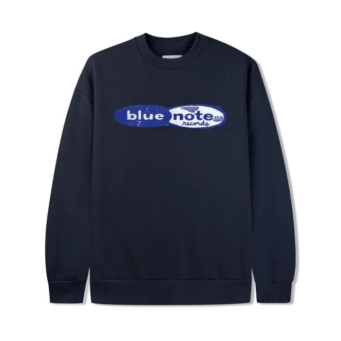 Butter Goods Records Logo Felt Applique Crewneck Navy Men Fleece