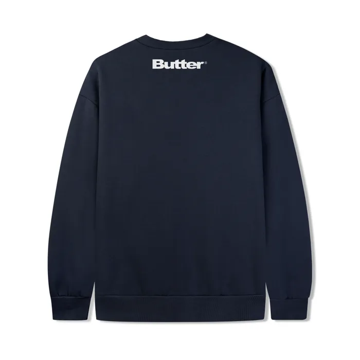 Butter Goods Records Logo Felt Applique Crewneck Navy Men Fleece Butter Goods Records Logo Felt Applique Crewneck Navy Men Fleece