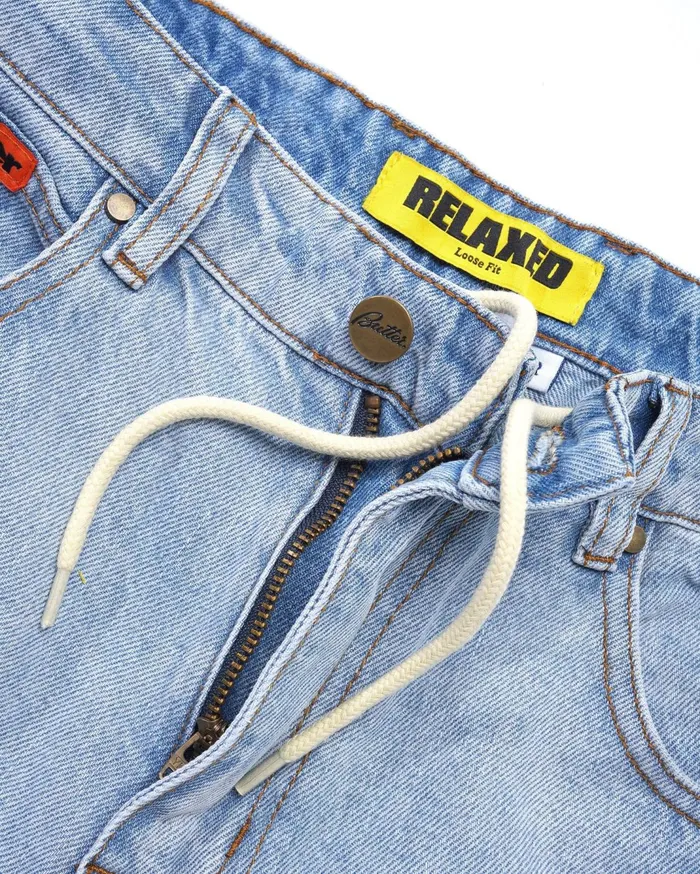 Butter Goods Relaxed Denim Jeans Light Blue Men Core Denim Butter Goods Relaxed Denim Jeans Light Blue Men Core Denim