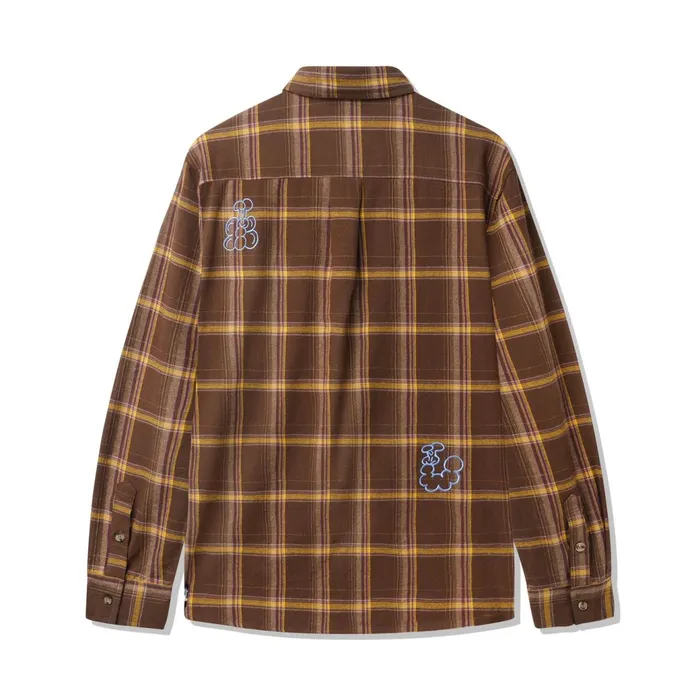 Butter Goods Shirts Men Bugs Flannel Shirt Chestnut Butter Goods Shirts Men Bugs Flannel Shirt Chestnut