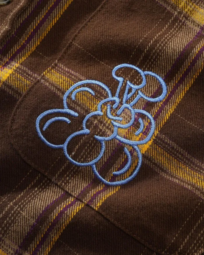 Butter Goods Shirts Men Bugs Flannel Shirt Chestnut Butter Goods Shirts Men Bugs Flannel Shirt Chestnut